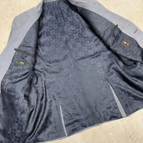 Hugo Boss Blazer Birdseye Wool Sport Coat TESSE Italy Grey "The Keys/Shaft" 46R - Picture 7 of 12